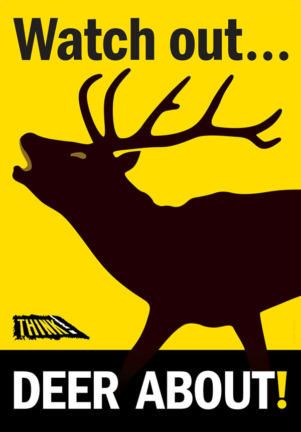 Watch out… Deer Aware poster